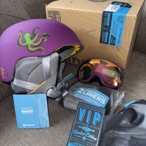 Wildhorn Spire Snow & Ski Helmet w/ Goggles for Kids Octpus Plum, Youth XS